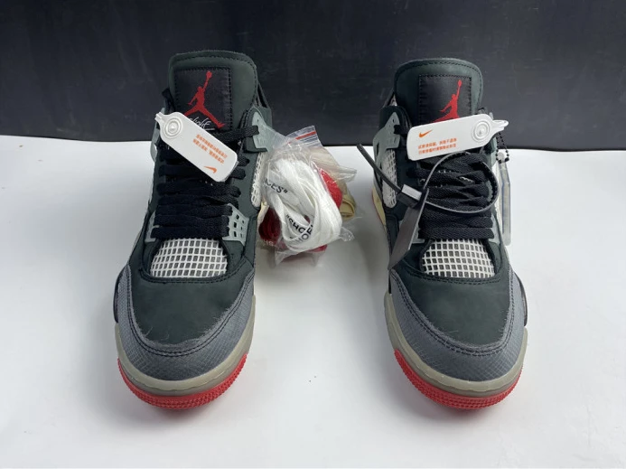 SportInspired ofw x air jordan 4 “bred” black red cv9388- 1719