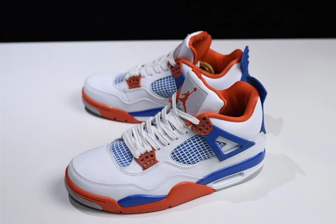 StreetReady Air Jordan 4 White Bright Crimson-Royal Blue 308497- 1064