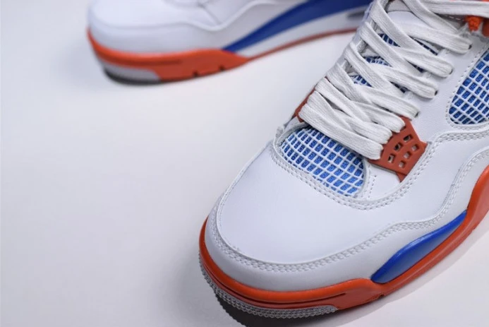 StreetReady Air Jordan 4 White Bright Crimson-Royal Blue 308497- 1064
