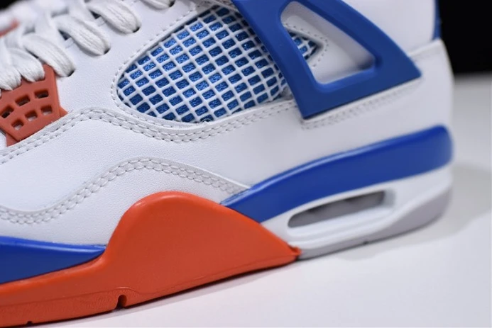StreetReady Air Jordan 4 White Bright Crimson-Royal Blue 308497- 1064