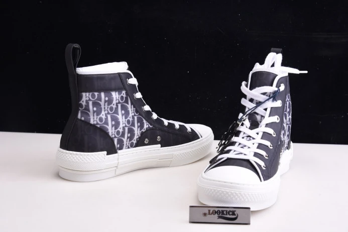 StreetReady DR B23 High Top Oblique Sneaker Black & White 2831