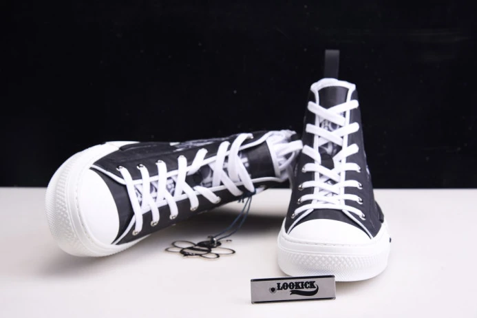 StreetReady DR B23 High Top Oblique Sneaker Black & White 2831