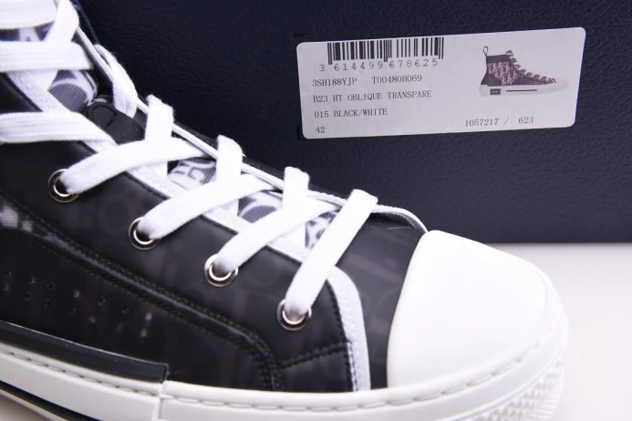 StreetReady DR B23 High Top Oblique Sneaker Black & White 2831