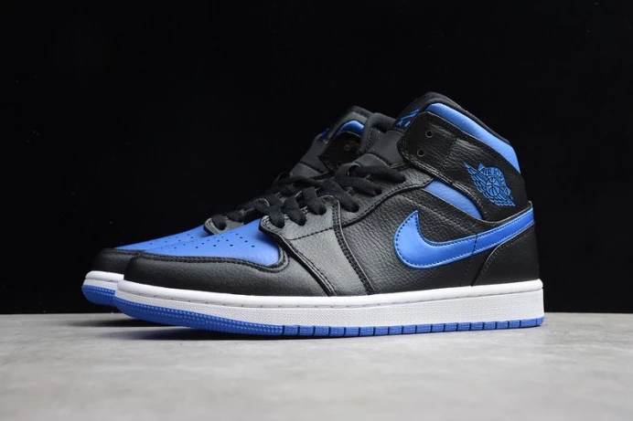 StreetReady air jordan 1 mid black hyper royal 554724- 1247