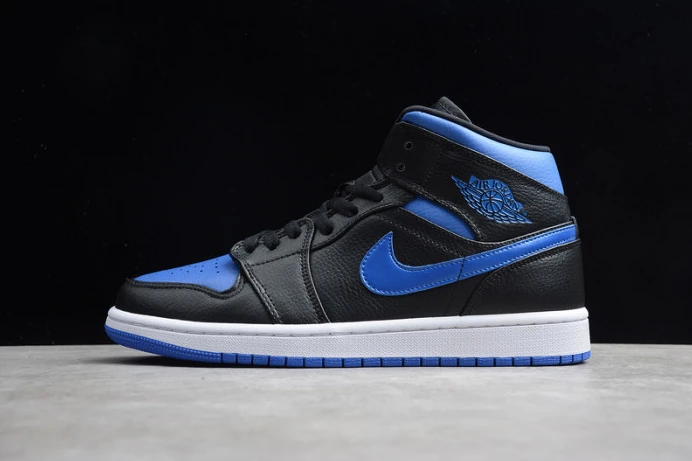 StreetReady air jordan 1 mid black hyper royal 554724- 1247