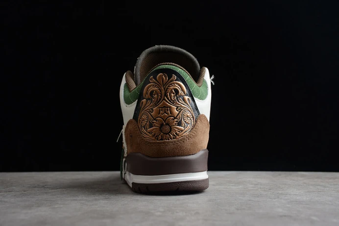 StreetReady air jordan 3 retro se white dark brown green shoes 398614- 1794