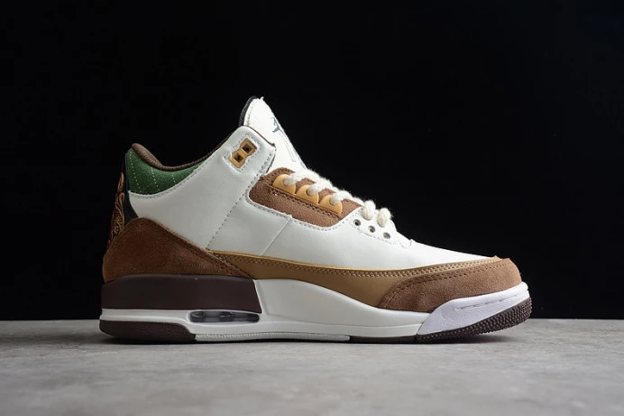 StreetReady air jordan 3 retro se white dark brown green shoes 398614- 1794