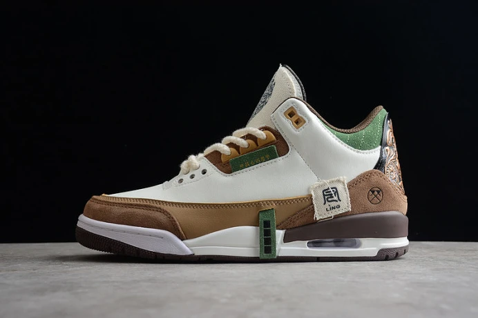 StreetReady air jordan 3 retro se white dark brown green shoes 398614- 1794