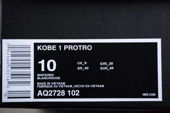 StreetReady nike kobe 1 protro white black red (all star) aq2728- 3089