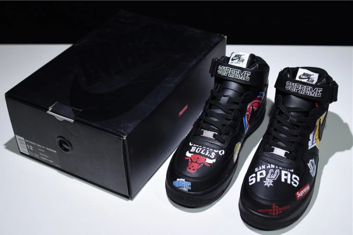 Sup*e x nba air force 1 mid ''07 white black teams aq8017- Comfortable 3077