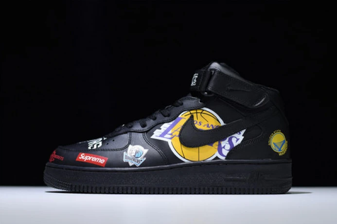 Sup*e x nba air force 1 mid ''07 white black teams aq8017- Comfortable 3077