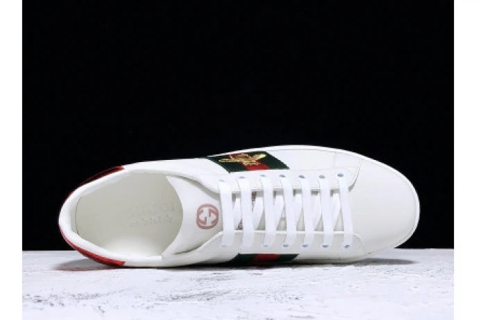 TopPick GUCC ACE EMBROIDERED LOW-TOP SNEAKER WHITE WITH BEE 2913