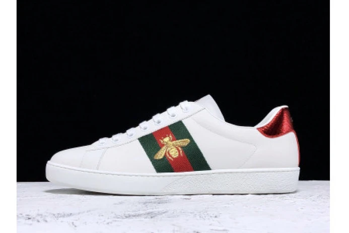 TopPick GUCC ACE EMBROIDERED LOW-TOP SNEAKER WHITE WITH BEE 2913