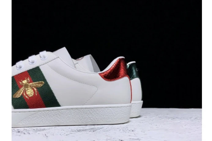TopPick GUCC ACE EMBROIDERED LOW-TOP SNEAKER WHITE WITH BEE 2913