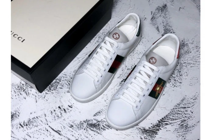 TopPick GUCC ACE EMBROIDERED LOW-TOP SNEAKER WHITE WITH BEE 2913
