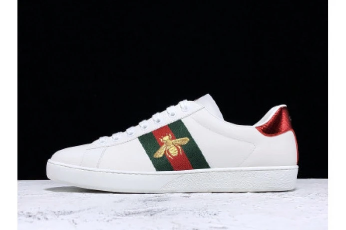 TopPick GUCC ACE EMBROIDERED LOW-TOP SNEAKER WHITE WITH BEE 2913