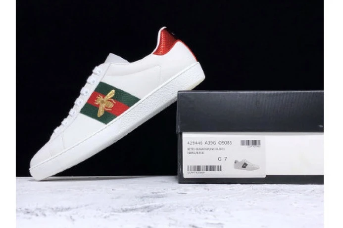 TopPick GUCC ACE EMBROIDERED LOW-TOP SNEAKER WHITE WITH BEE 2913