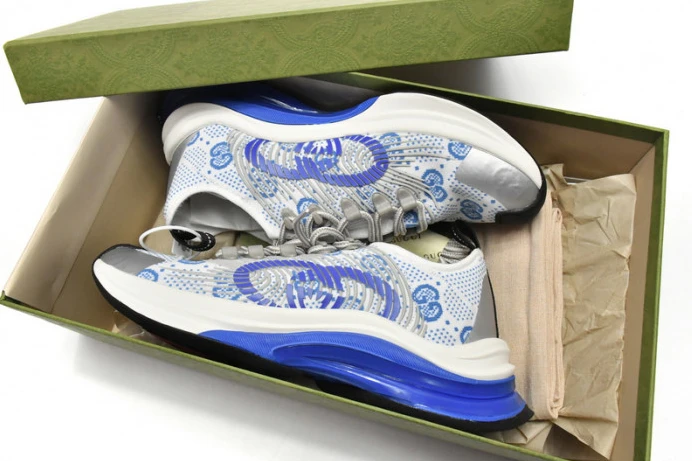 TopPick Gucc Run Sneakers White Blue 2892
