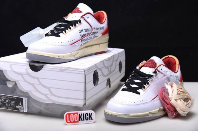 TopPick Jordan 2 Retro Low SP Off-White White Red DJ4375- 506