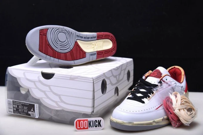 TopPick Jordan 2 Retro Low SP Off-White White Red DJ4375- 506