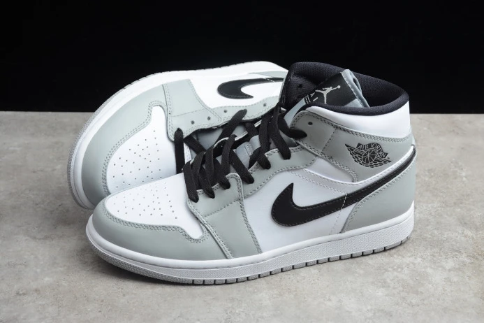Trendy AIR Jordan 1 Mid Light Smoke Grey 554724- 847