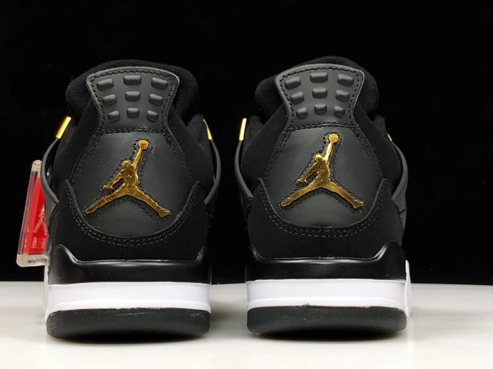 Trendy Air Jordan 4 Royalty Black Metallic Gold-White 308497- 1068
