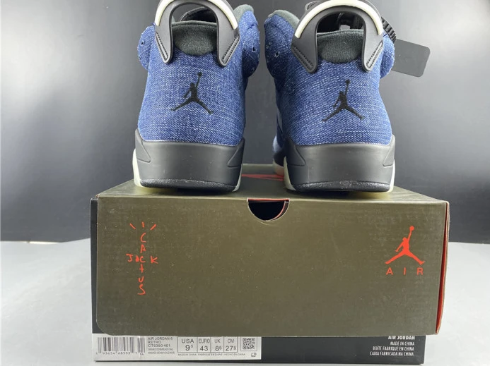 Trendy Air Jordan 6 Washed Denim CT5350- 1100