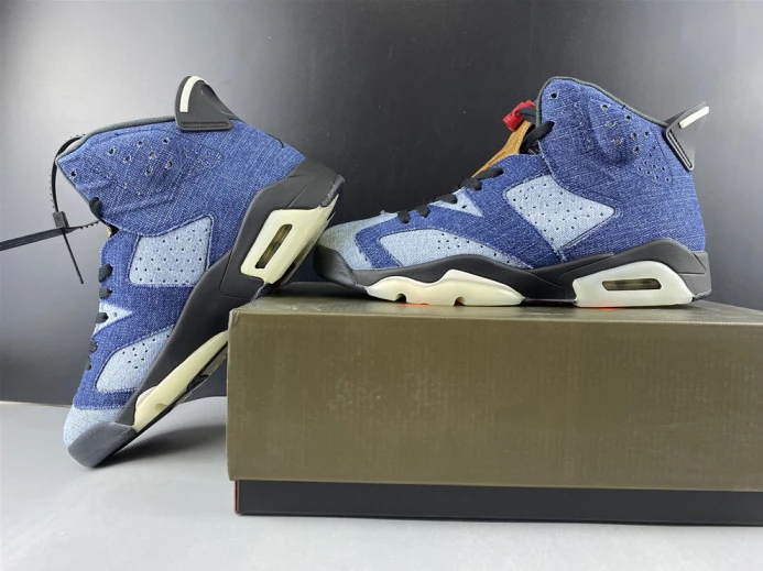 Trendy Air Jordan 6 Washed Denim CT5350- 1100