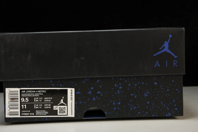 Trendy Jordan 4 Retro Black Game Royal CT8527- 986