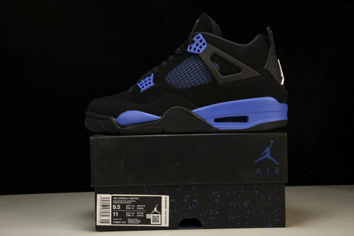 Trendy Jordan 4 Retro Black Game Royal CT8527- 986