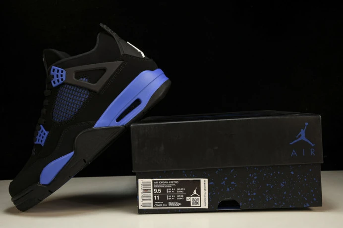 Trendy Jordan 4 Retro Black Game Royal CT8527- 986