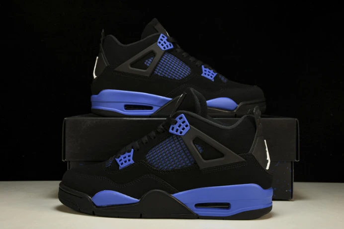 Trendy Jordan 4 Retro Black Game Royal CT8527- 986