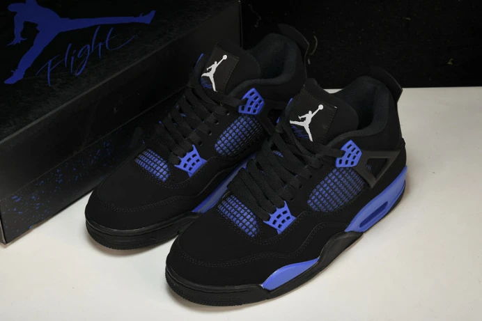 Trendy Jordan 4 Retro Black Game Royal CT8527- 986