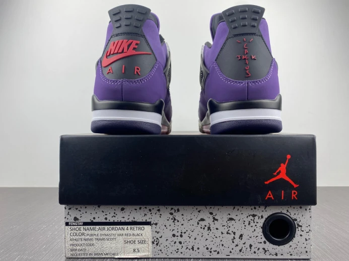 Trendy Jordan 4 Retro Travis Scott Purple (Friends and Family) 766296 LN 996