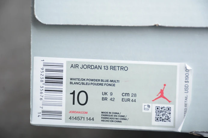 Trendy air jordan 13 “dark powder blue ” 414571- 1432