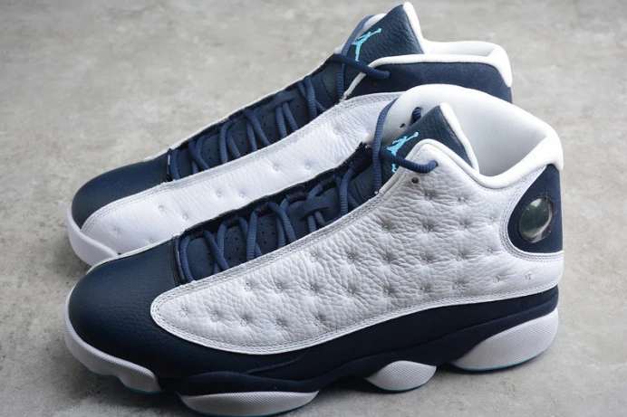 Trendy air jordan 13 “dark powder blue ” 414571- 1432