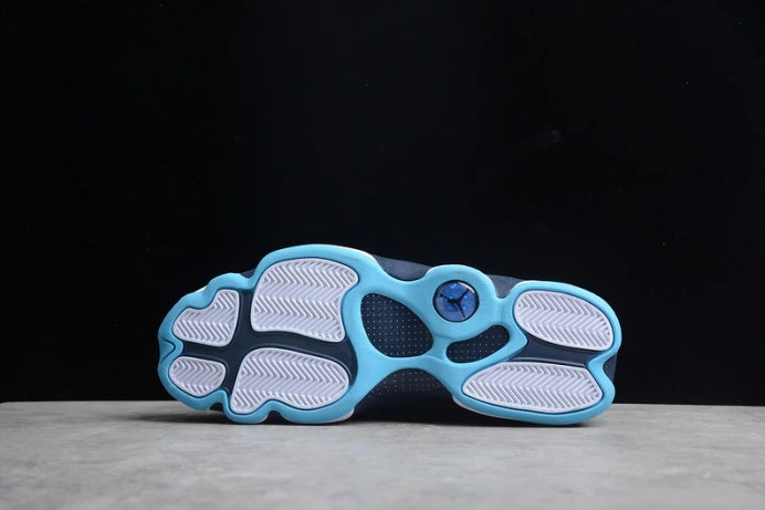 Trendy air jordan 13 “dark powder blue ” 414571- 1432