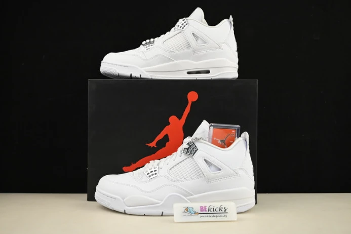 Trendy air jordan 4 retro “pure money” white 308497- 1166