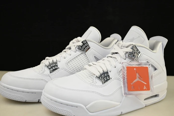 Trendy air jordan 4 retro “pure money” white 308497- 1166