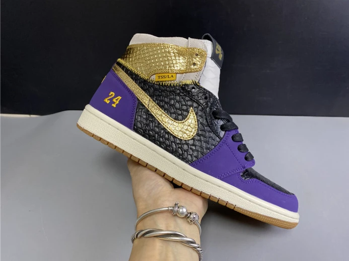 Trendy kobe bryant x air jordan 1 high og black-purple 555088- 1231