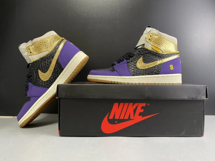Trendy kobe bryant x air jordan 1 high og black-purple 555088- 1231