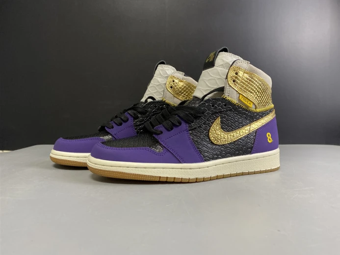 Trendy kobe bryant x air jordan 1 high og black-purple 555088- 1231