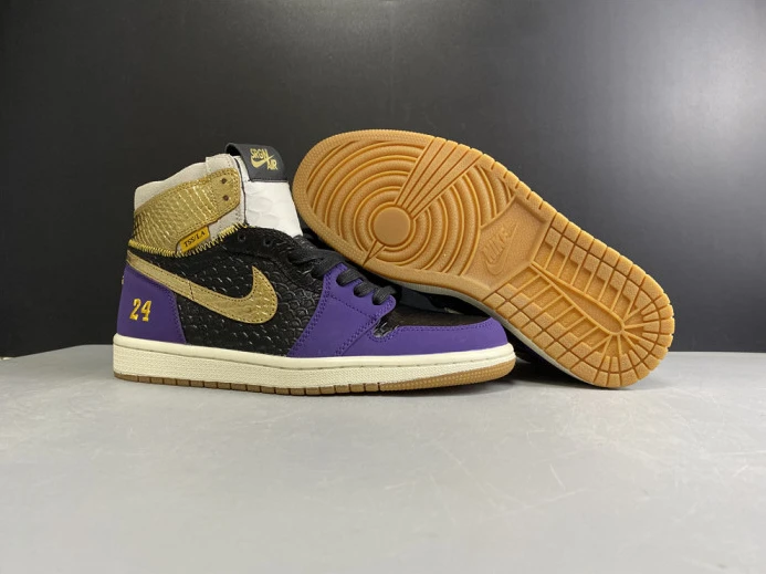 Trendy kobe bryant x air jordan 1 high og black-purple 555088- 1231