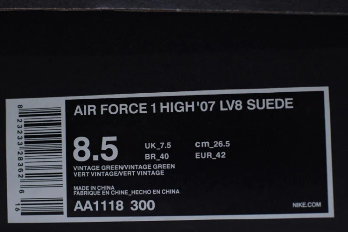 Trendy nike air force 1 high ''07 lv8 vintage green sneakers aa1118- 3104