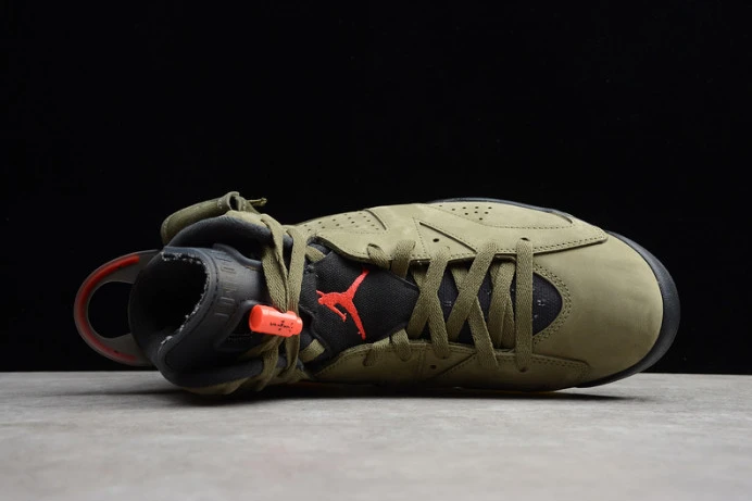 Trendy travis scott air jordan 6 medium olive cactus jack cn1084- 1206