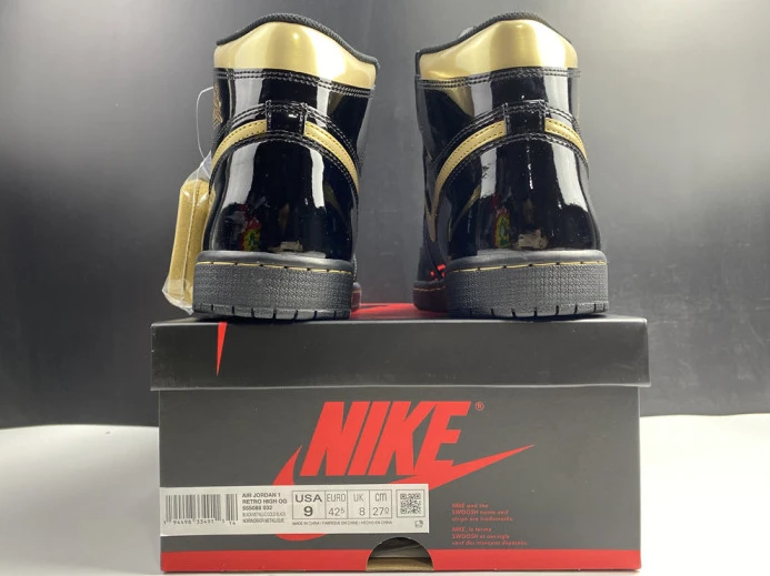 UrbanStyle air jordan 1 high og patent ‘black gold’ 555088- 1237