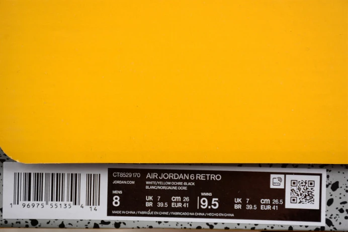UrbanStyle air jordan 6 yellow ochre ct8529- 1539