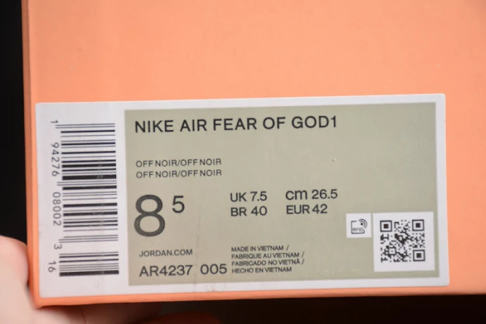 UrbanStyle nike air fear of god 1 ''triple black'' ar4237- 3259