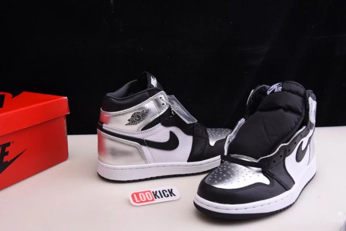 WellDesigned AIR JORDAN 1 HIGH OG WMNS SILVER TOE CD0461- 835