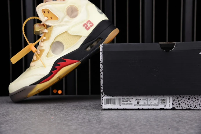 WellDesigned ofw air jordan 5 sail fire red dh8565- 1817